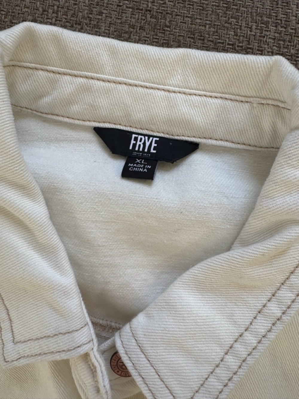 Frye Cream Button-Front Shirt - Picture 8 of 9